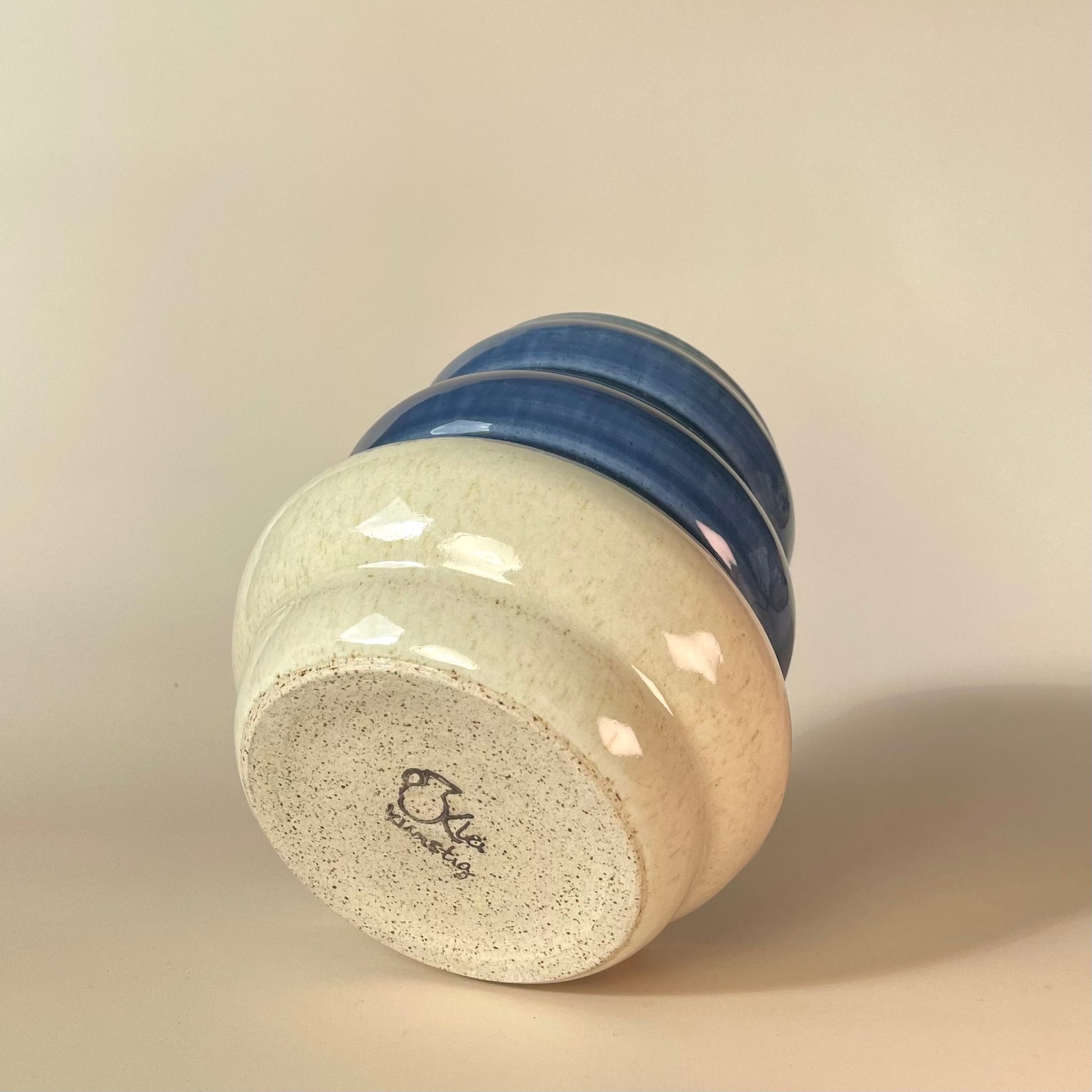 Bubble vaas Blue Kleikunstig