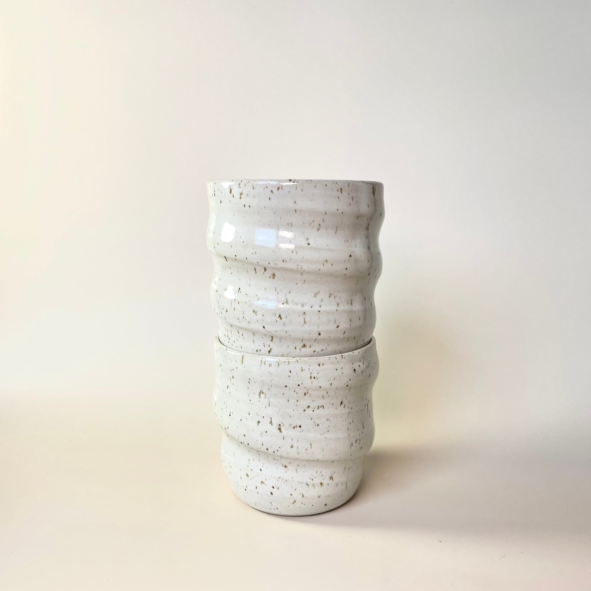 Swirl mok Linnen White Kleikunstig